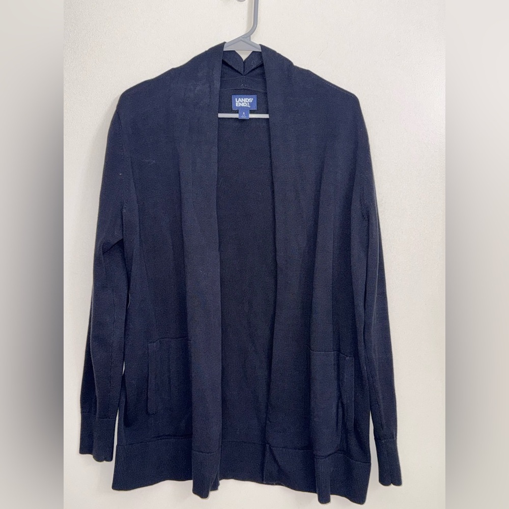 Lands End Black Cardigan